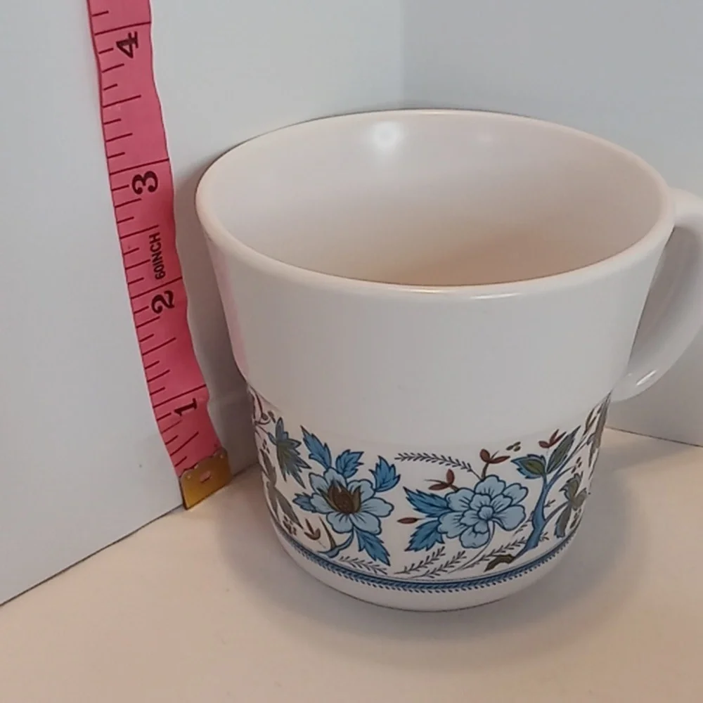 Vintage Noritake Blue Moon Pattern Porcelain Coffee Mugs / Tea Cups Set Of 8